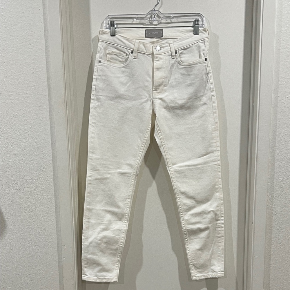 Everlane White Skinny Mid-Rise Jeans size 28 ankle length